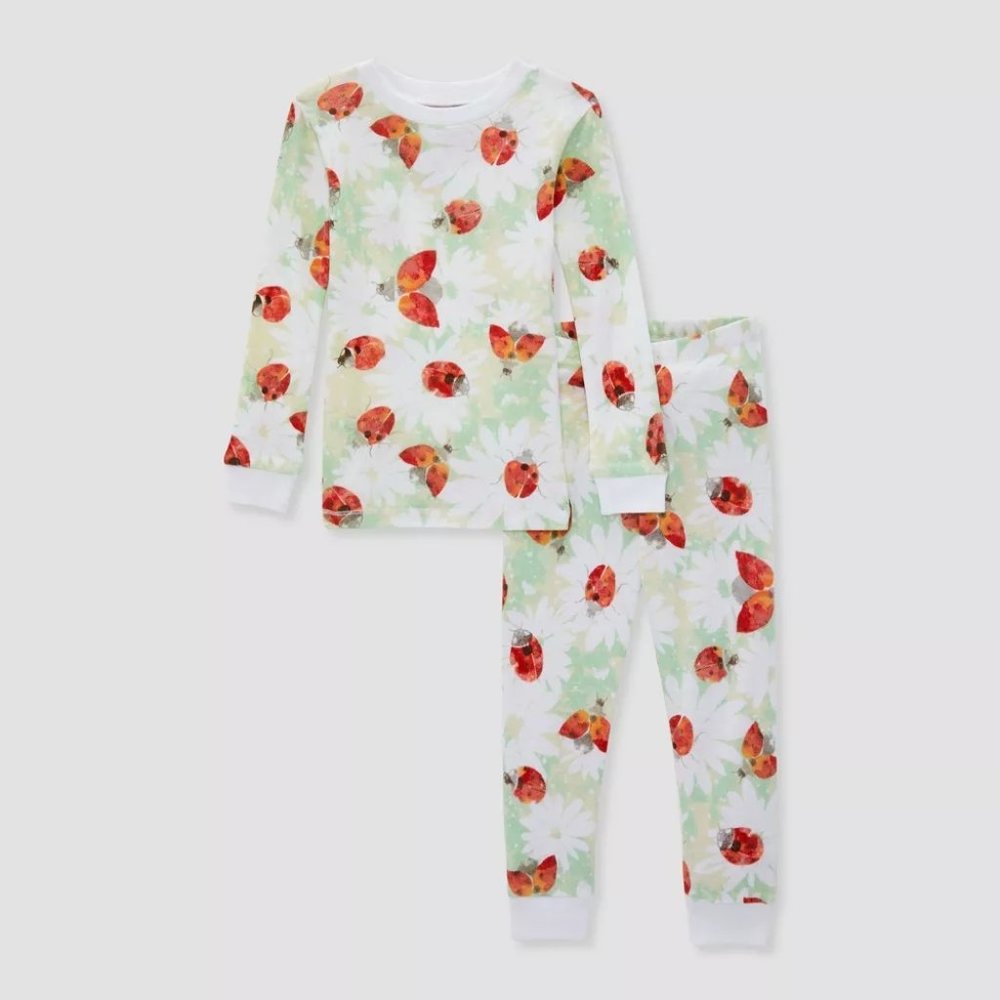 Burt's Bees Baby® Toddler Girls' 2pc Organic Cotton Pajama Set White Size 3T